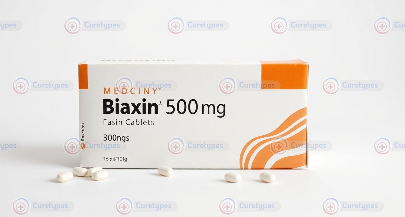 Biaxin (Clarithromycin) tablets for bacterial infection treatment.