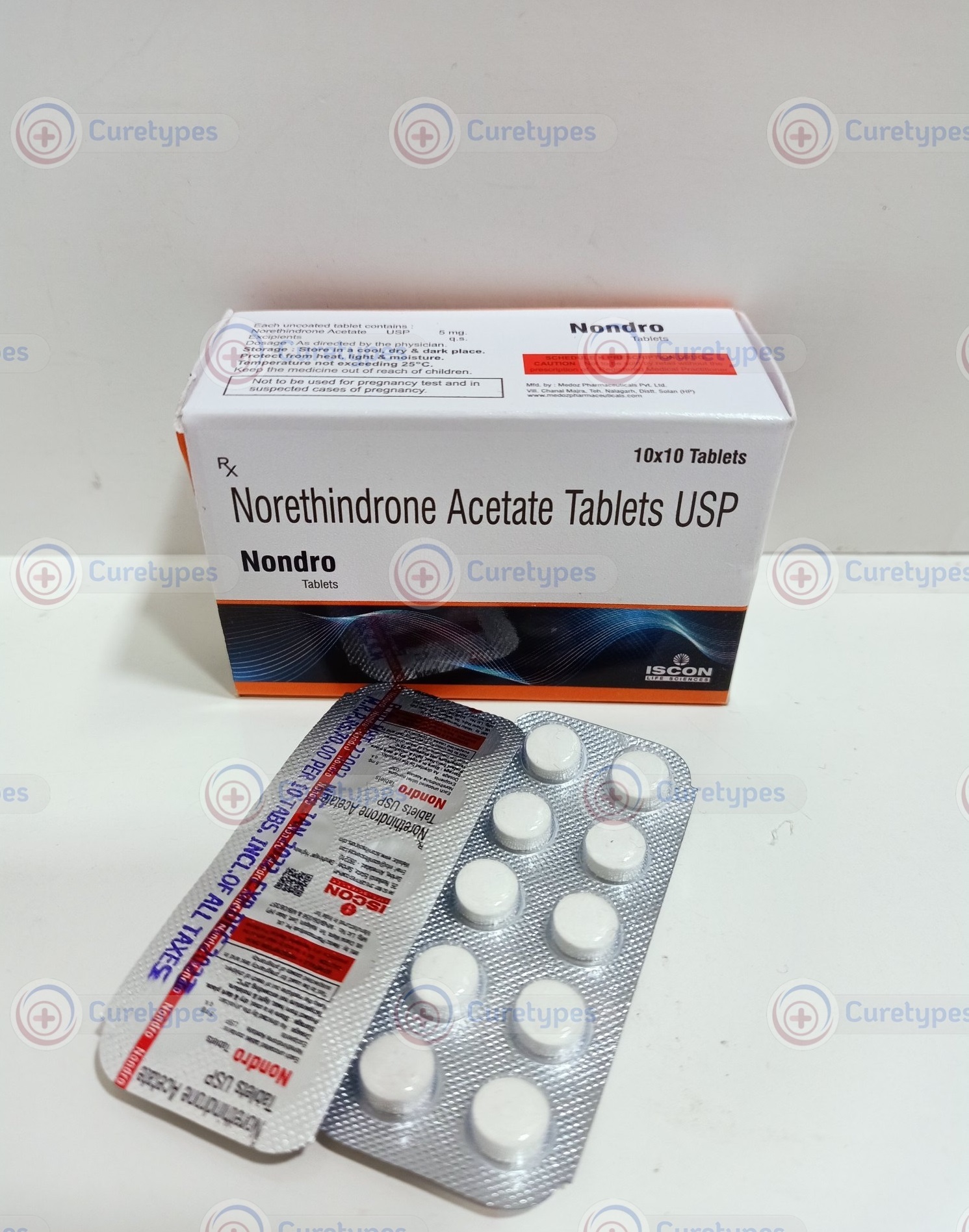 Aygestin (Norethindrone) tablets for menstrual cycle regulation.