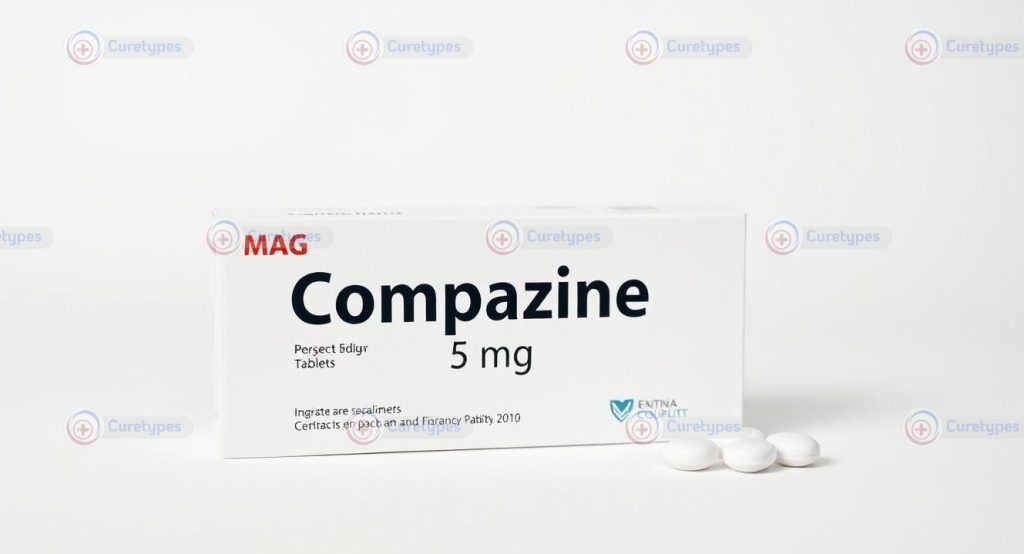 Image of Compazine medication, featuring prochlorperazine, used for nausea and schizophrenia treatment.