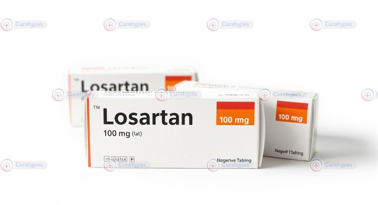 Image of Cozaar tablets with losartan, used to treat high blood pressure and protect kidney function.