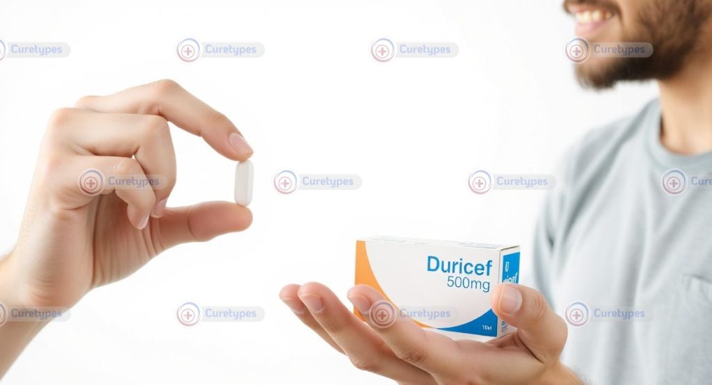 Image of Duricef capsules, featuring cefadroxil, an antibiotic for bacterial infections.