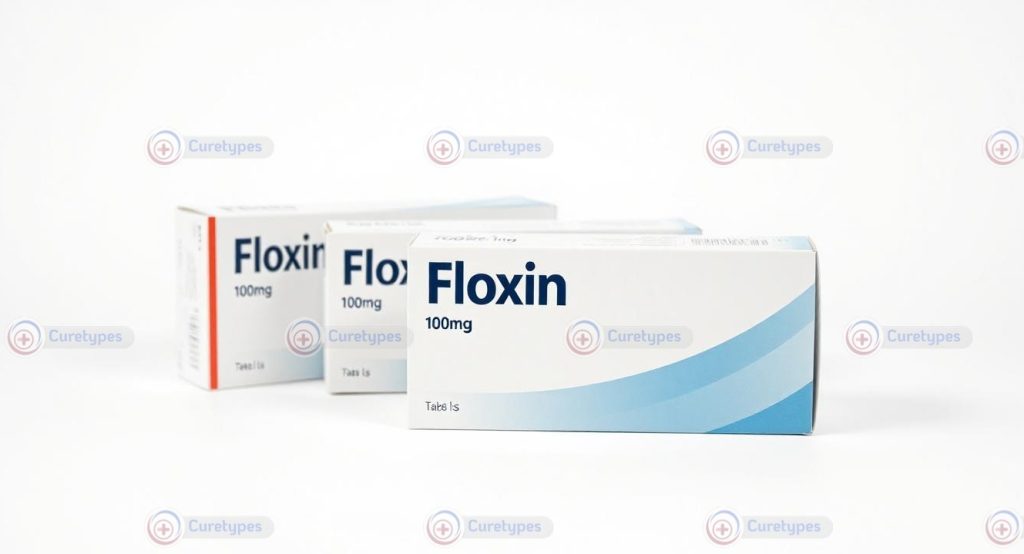 Image of Floxin tablets containing ofloxacin, an antibiotic for bacterial infections.