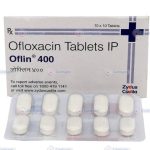 Image of Floxin tablets containing ofloxacin, an antibiotic for bacterial infections.