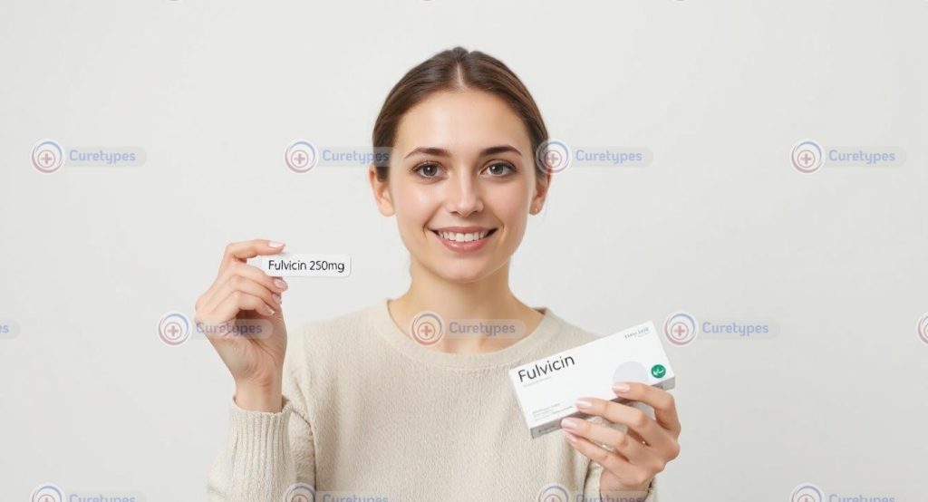 Image of Fulvicin tablets containing griseofulvin, used for treating fungal infections.