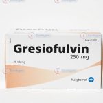 Image of Grifulvin tablets containing griseofulvin, an antifungal medication for skin and nail infections.