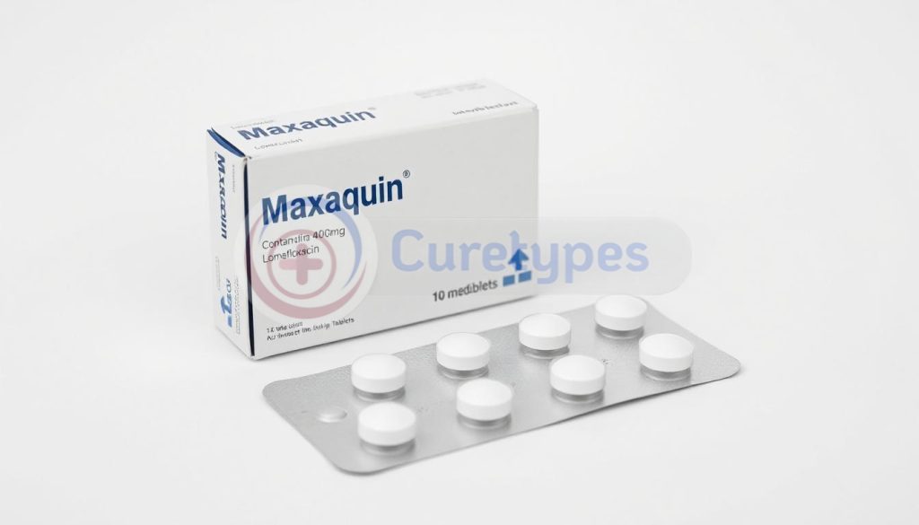 Maxaquin tablets with lomefloxacin for bacterial infection treatment